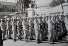 طلاب دار المعلمين في دمشق أمام مبنى جامعة دمشق عام 1964م