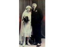 التاريخ السوري المعاصر - القاضي محمد صبحي الذاكري وزوجته في حفل زفافهما في حلب عام 1929م