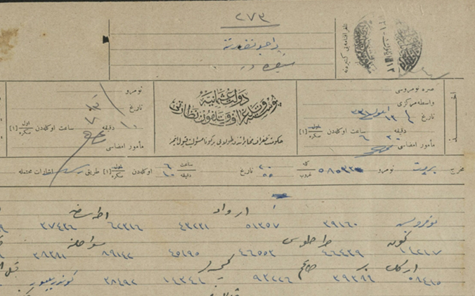 التاريخ السوري المعاصر - من الأرشيف العثماني 1915- إعانة اللاجئين من جزيرة أرواد إلى طرطوس
