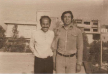 التاريخ السوري المعاصر - منقذ الأتاسي وهايل التركاوي في مقر نادي خالد بن الوليد في حمص عام 1974م