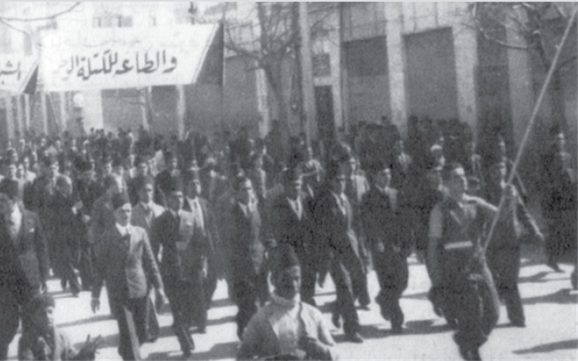 أنور تللو في حفل دمشق بمناسبة عودة الوطنيين المنفيين عام 1936م