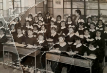 طالبات الصف الخامس في مدرسة اليرموك الإبتدائية في حلب عام 1959