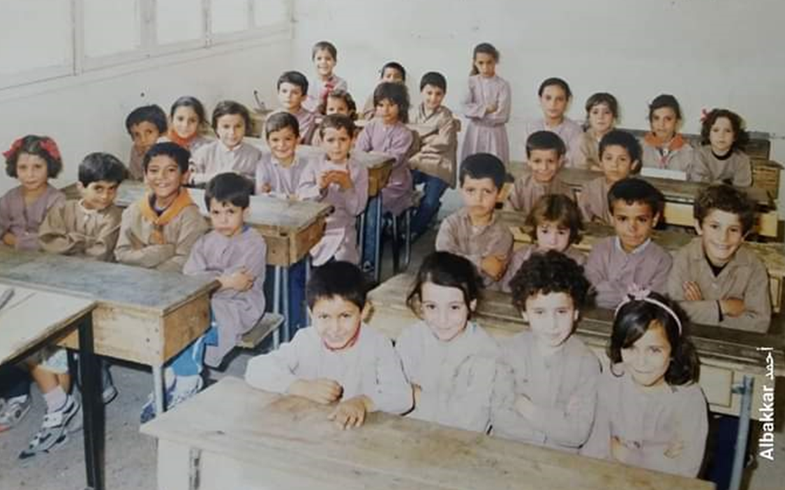 طلاب مدرسة جميلة بوحيرد في الرقة عام 1989م