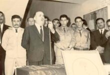 محمد أديب النحاس صاحب مدرسة بني حمدان يلقي كلمة في ذكرى وعد بلفور عام 1968 (2)