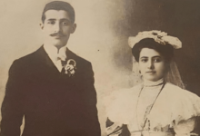 كريكور زوبيان وزوجته زمروخت نالبنديان يوم زفافهما في منطقة قيصرية عام 1909م
