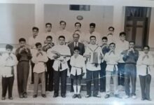 طلاب في مدرسة جودت الهاشمي في دمشق عام 1950م