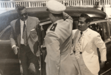 وصول جمال عبد الناصر إلى مبنى رئاسة الأركان بدمشق في تموز عام 1958م