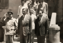 لجنة دعم الثورة العراقية إثر الخروج من مبنى رئاسة الأركان العامة في دمشق عام 1958