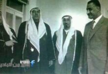 جمال عبدالناصر والشيوخ دهام الهادي الجربا وعبدالعزيز المسلط وراغب البشير عام 1960