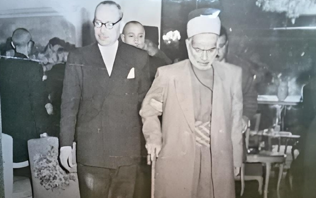 معروف الدواليبي وعبدو المصري في القصر الجمهوري عام 1955