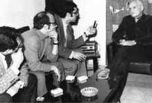 بدر الدين عرودكي يجري مقابلة مع الإيطالي ألبرتو مورافيا في دمشق عام 1971