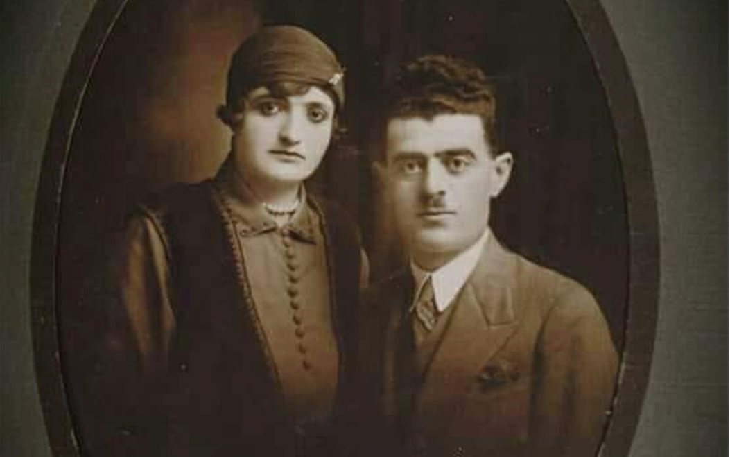 فاضل الكواكبي وزوجته في حلب عام 1920