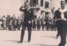 مصطفى الزين في احتفالُ مديريَّة معارف محافظة اللاذقيَّة وكشَّافتها بعيد الجلاء عام 1950م