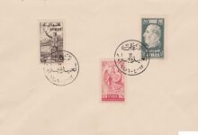 مغلف بريدي بمناسبة الذكرى العاشرة لعيد الجلاء عام 1956