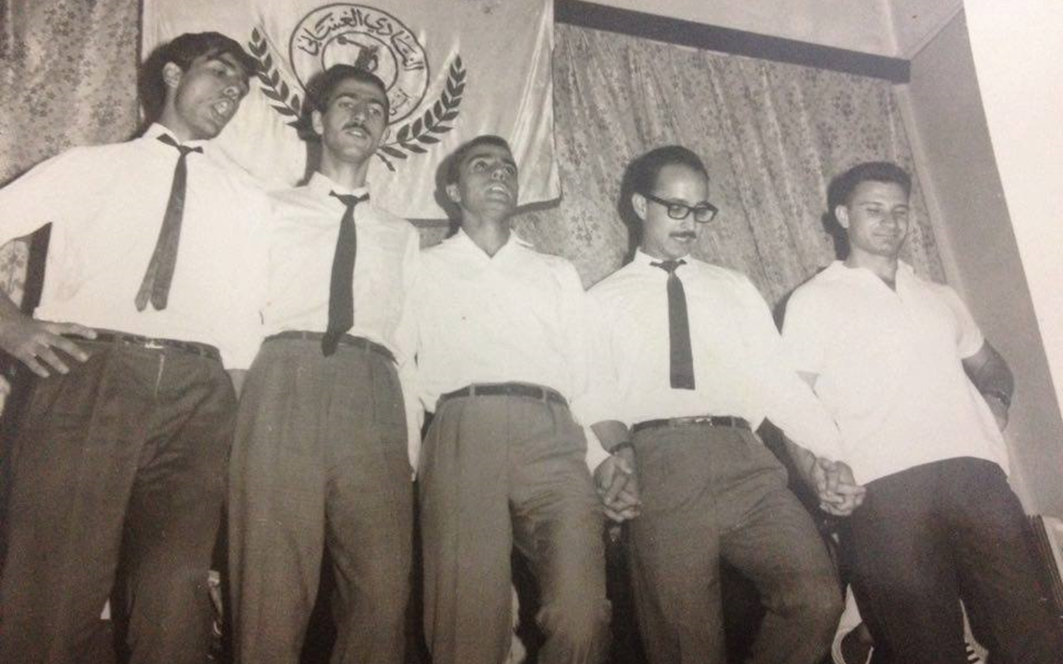 إحدى نشاطات النادي الغساني على مسرح المدرسة الآسية بدمشق عام 1960