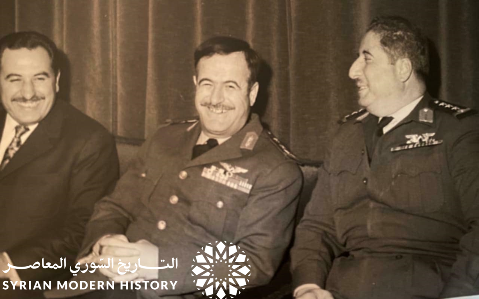 حافظ الأسد ومحمد الخولي وناجي جميل في دمشق عام 1970