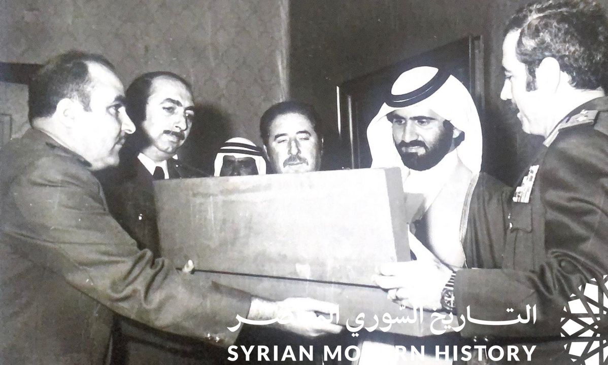 مصطفى طلاس والشيخ محمد بن راشد عام 1974م