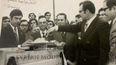 محمد علي هاشم في تدشين مشفى الأطفال بحلب عام 1974