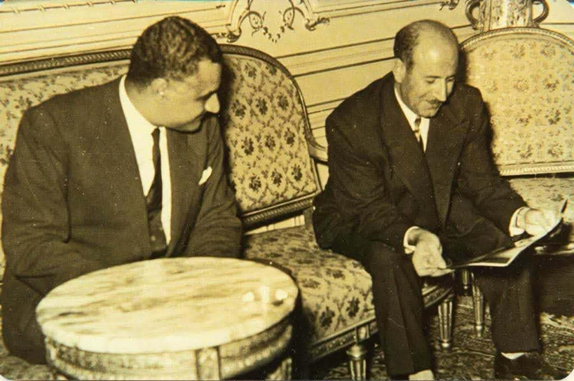 رشاد برمدا والرئيس جمال عبد الناصر في القاهرة عام 1955