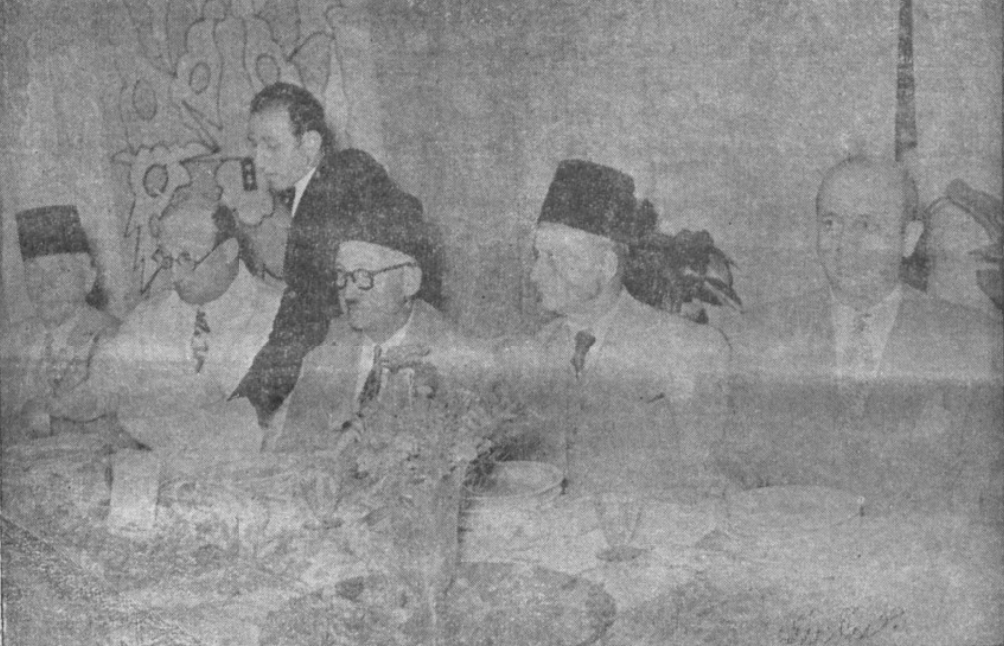 أقطاب الحزب الوطني في اجتماع الأحزاب المؤتلفة بفندق بلودان عام 1950