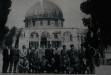 من زيارة أعضاء من فريق حلب الأهلي إلى مدينة القدس عام 1962م