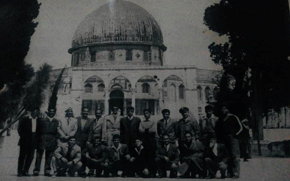 من زيارة أعضاء من فريق حلب الأهلي إلى مدينة القدس عام 1962م